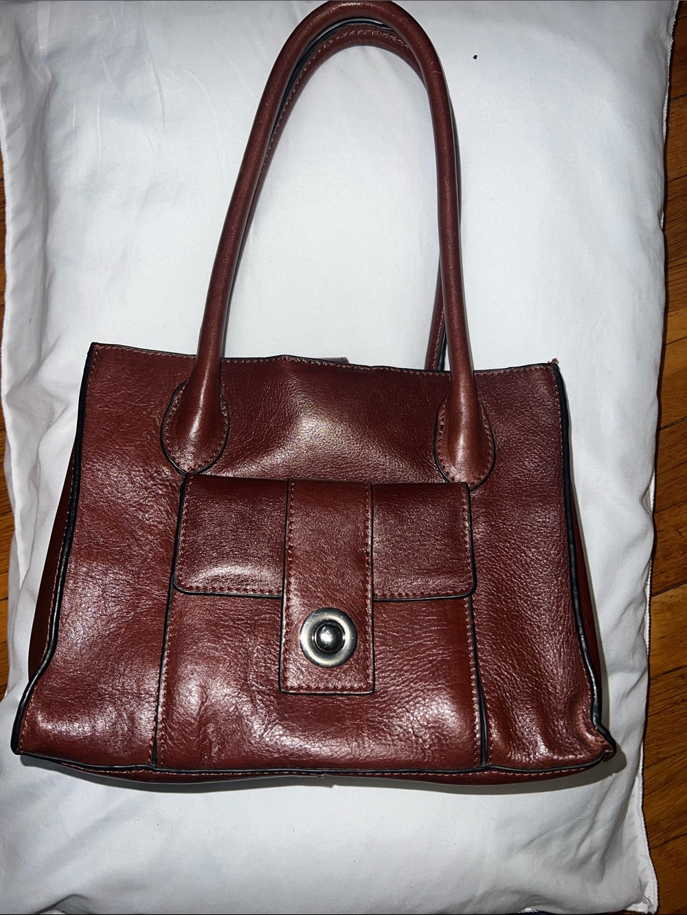Wilsons Leather Mahogany Shoulder Bag - Roma organizer tote